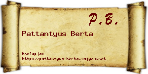 Pattantyus Berta névjegykártya